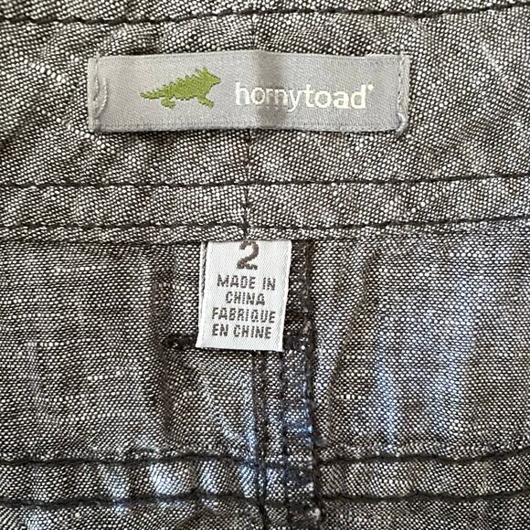 Horny Toad Size 2 Lithe Venti Charcoal Chambray Mini Skirt Linen Grey Gray - Picture 4 of 5